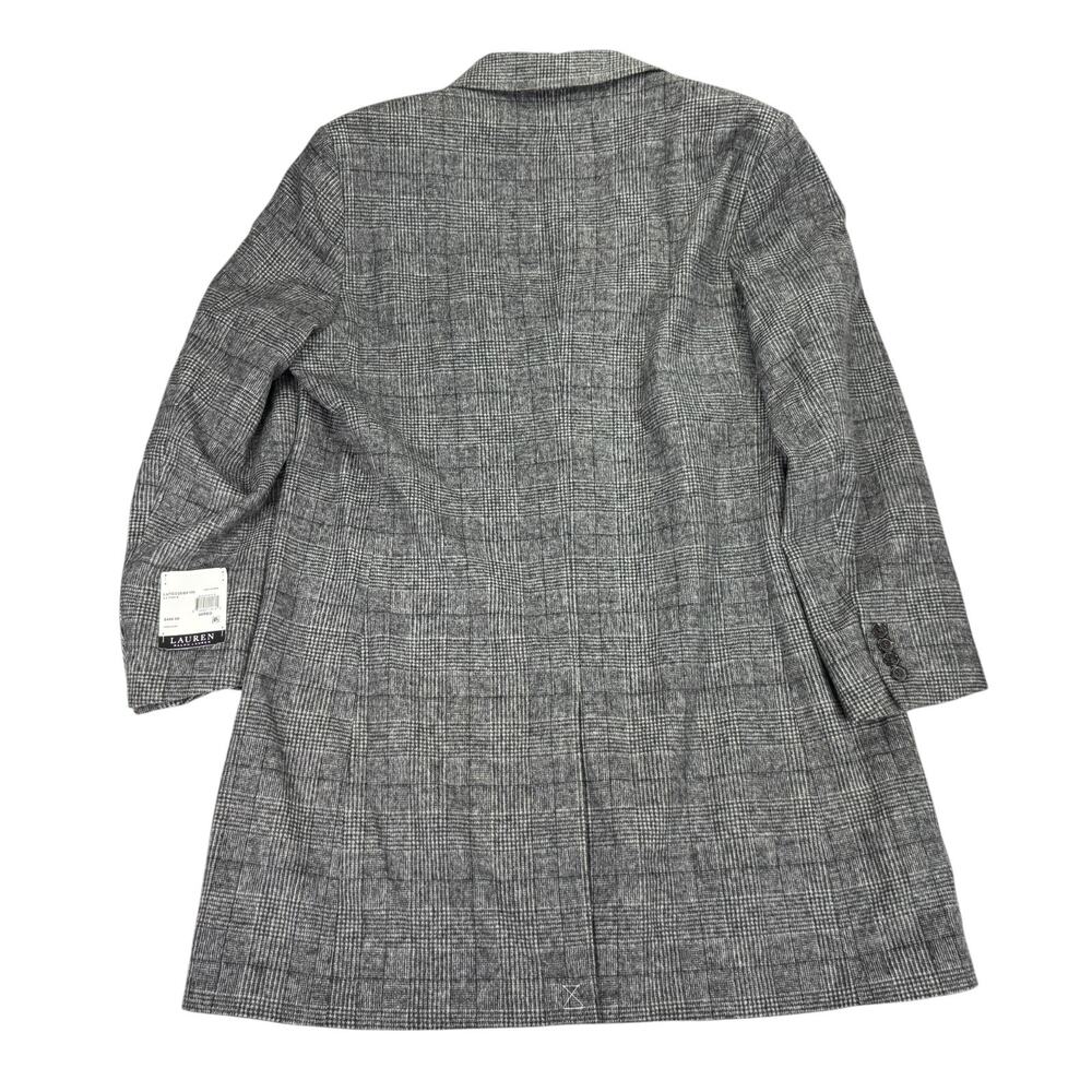 Lauren Ralph Lauren Mens Luther Luxury Blend Glen Plaid Overcoat Black White 48R - Picture 3 of 5